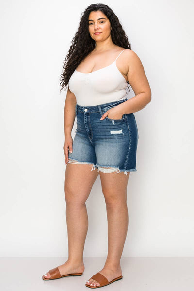 PLUS SIZE - HIGH  RISE STRETCH SHORT: 16