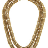 Channing 2-Row Wood Layered Necklace in Natural