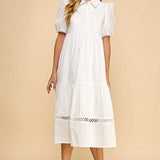 Button Up Collared Midi Dress