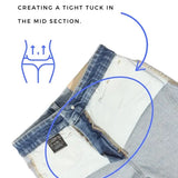 Tummy Control Double Button High Rise Bootcut Jeans