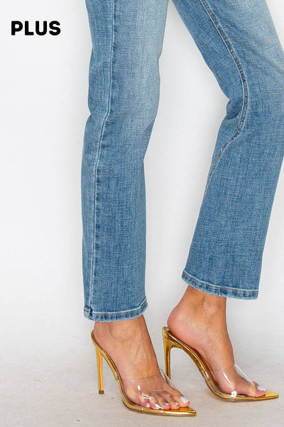 PLUS - TUMMY CONTROL HIGH RISE STRAIGHT JEANS: 18 (33)