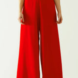 Red wide leg Pants