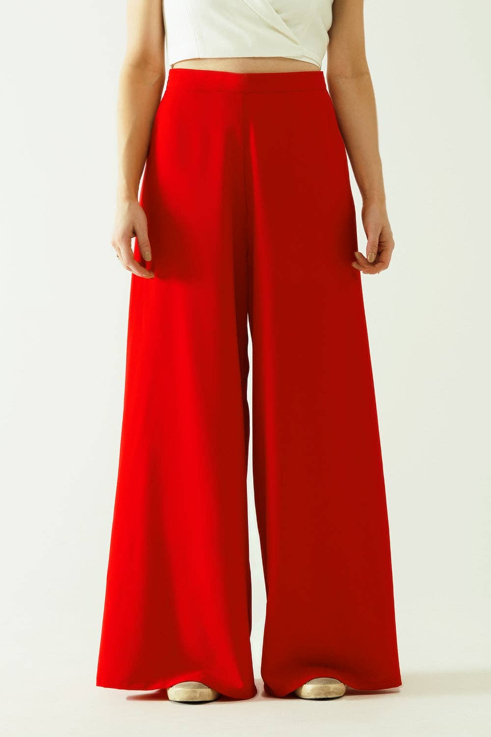 Red wide leg Pants