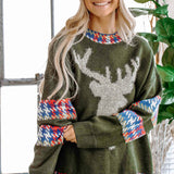 Green Christmas Reindeer Sweater