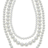 Betty 3-Row Classic Pearl Necklace in Ivory