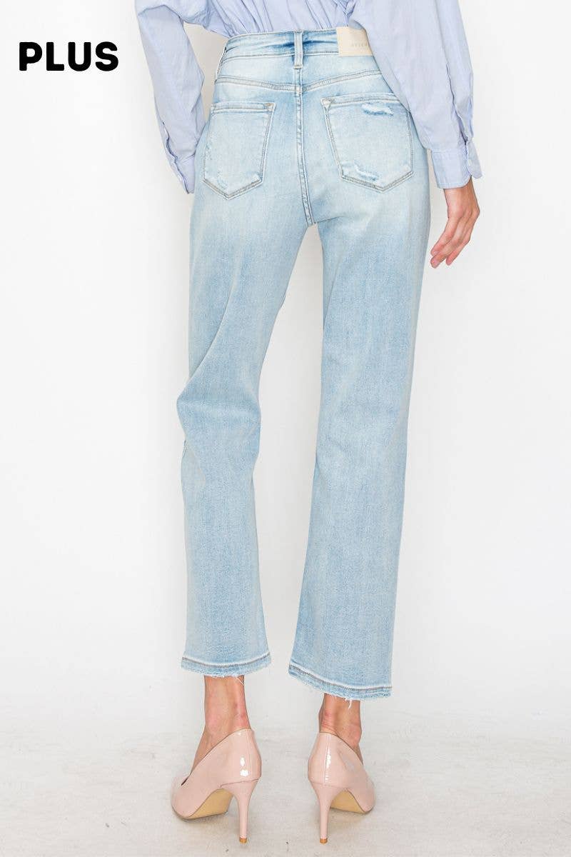 PLUS - HIGH RISE STRAIGHT JEANS: 16 (32)