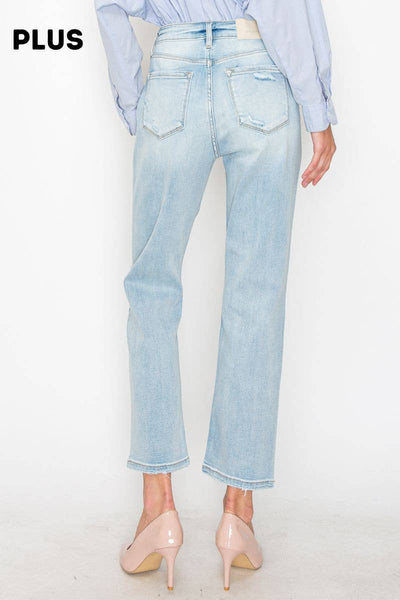 PLUS - HIGH RISE STRAIGHT JEANS: 16 (32)