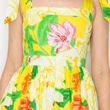 Sunny Yellow Flower Maxi Dress