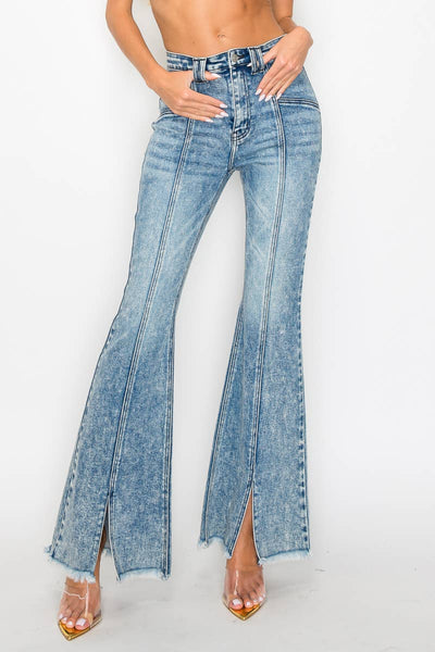 HIGH RISE SUPER STRETCH FLARE WITH SEAMED FRONT JEANS: 3 (25)