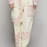 crochet detail denim pants