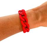 Red Game Day Bracelets &  Necklaces: MATTE RED FLAT TWISTED CUFF