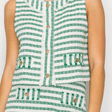 Green & White Vest