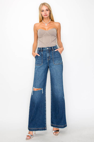 ULTRA HIGH RISE RELAXED FLARE JEANS: 9/28