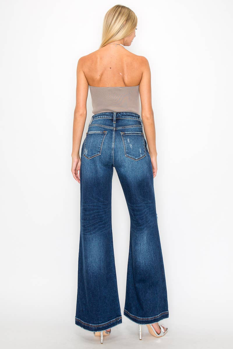 ULTRA HIGH RISE RELAXED FLARE JEANS: 13/30