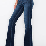 HIGH RISE STRETCH DOUBLE WAIST BOOTCUT JEANS: 1 (24)