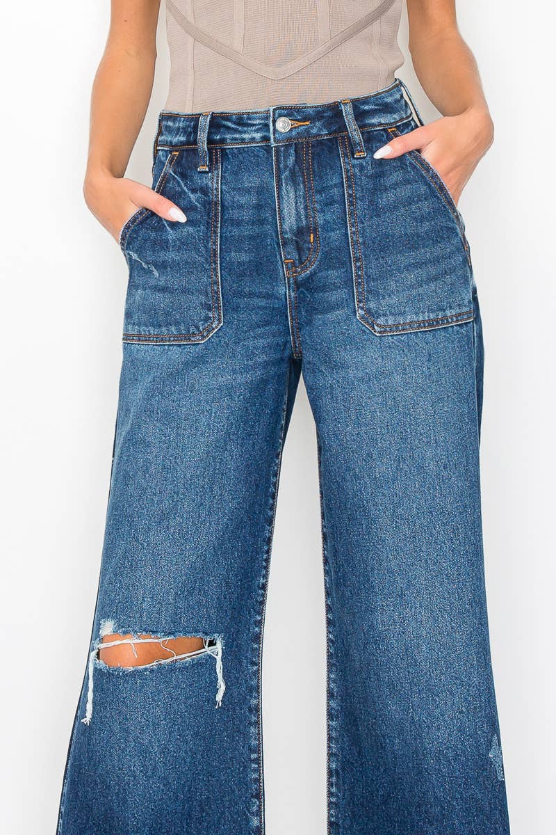 ULTRA HIGH RISE RELAXED FLARE JEANS: 15/31