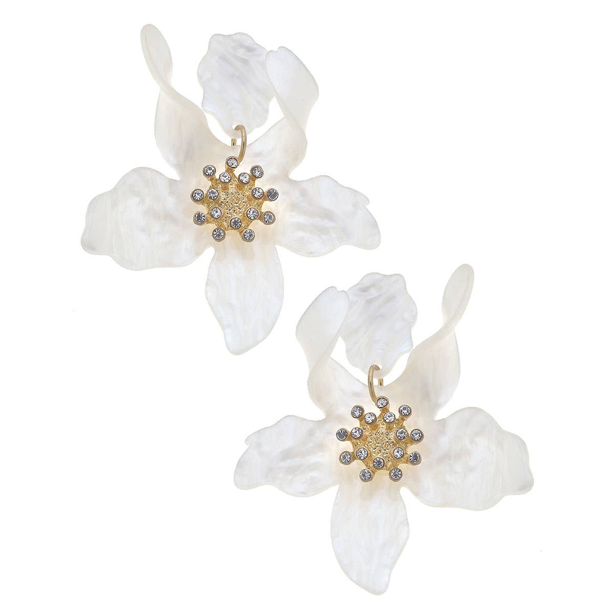 Resin Flower Statement Earrings