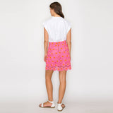 Pink Daisy Lace Mini Skirt