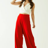 Red wide leg Pants