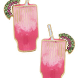 Cusco Pave Cocktail Stud Earrings in Pink