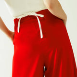 Red wide leg Pants