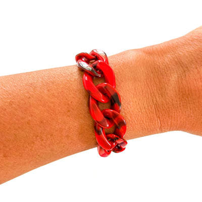 Red Game Day Bracelets &  Necklaces: RED CHUNKY BRACELET