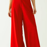 Red wide leg Pants