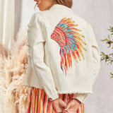 PLUS Embroidered Denim Jacket
