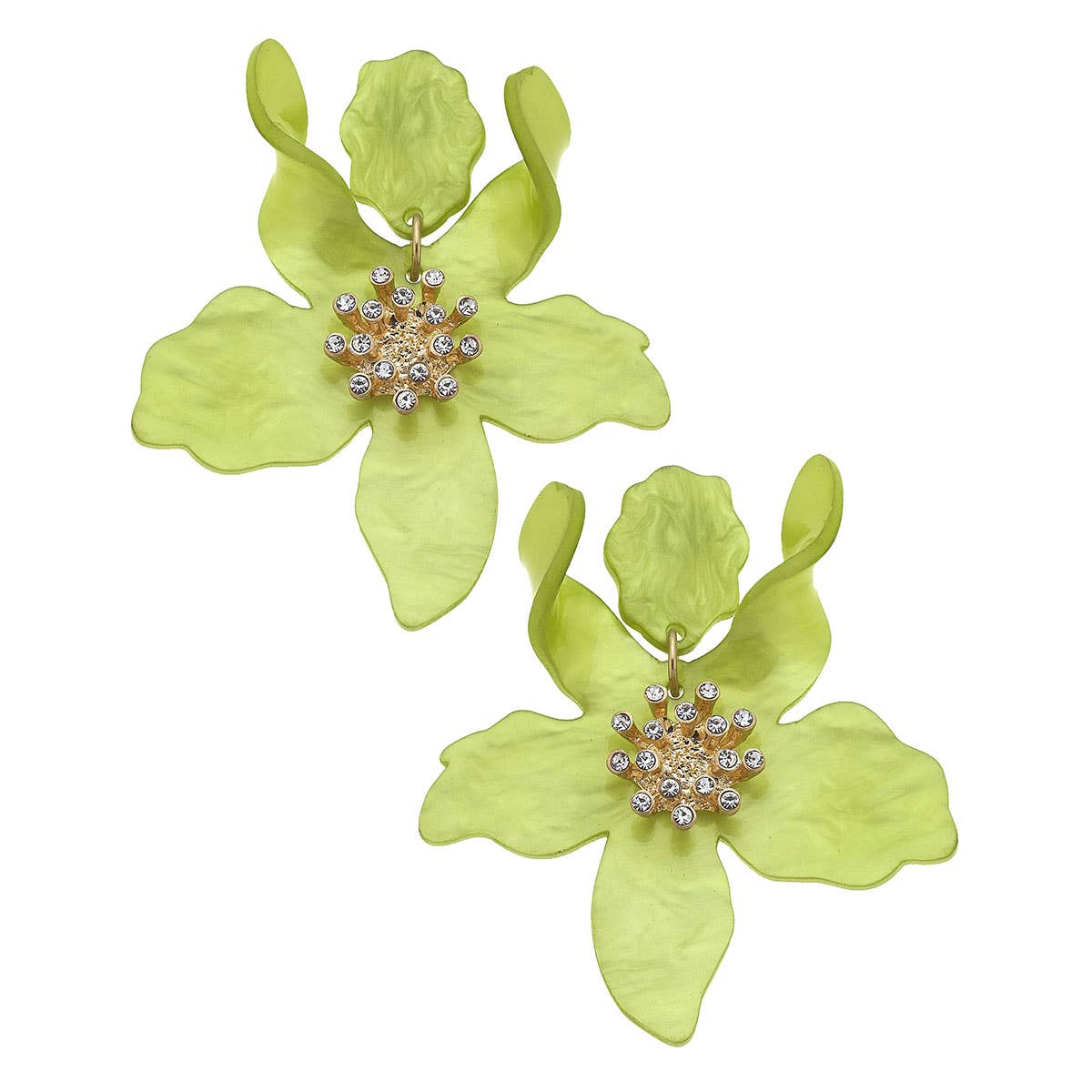 Resin Flower Statement Earrings
