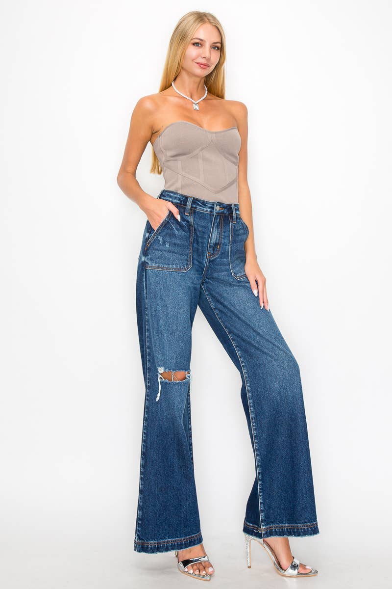 ULTRA HIGH RISE RELAXED FLARE JEANS: 5/26