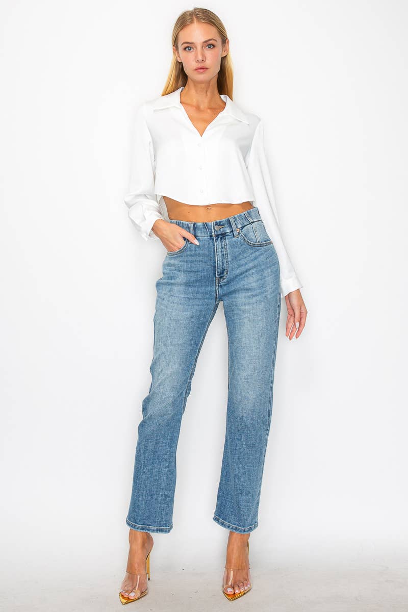 TUMMY CONTROL HIGH RISE STRAIGHT JEANS: 1 (24)