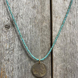 Turq Beads w Buffalo Nickel NL
