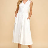 Scalloped Neckline Fit & Flare Dress