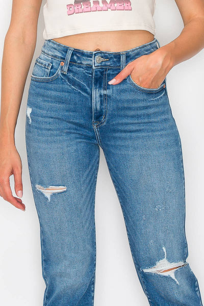 HIGH RISE TAPERED LEG JEANS: 5 (26)