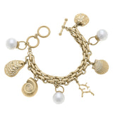 Under The Sea Charm Bracelet in Shiny Gold