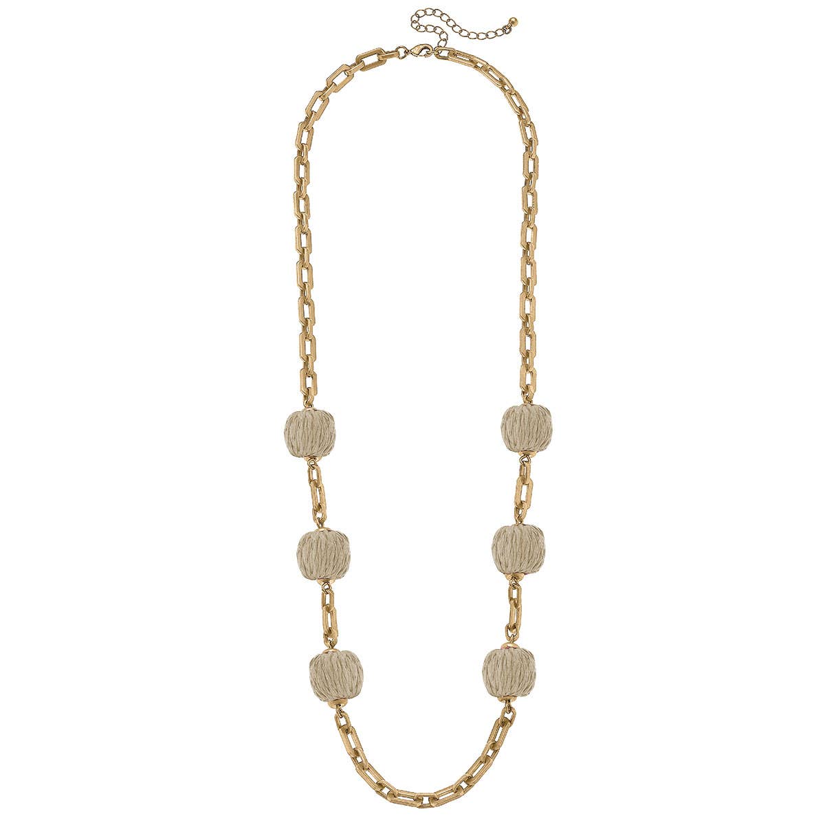 St. Barts Raffia Chain Link Necklace