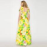 Sunny Yellow Flower Maxi Dress
