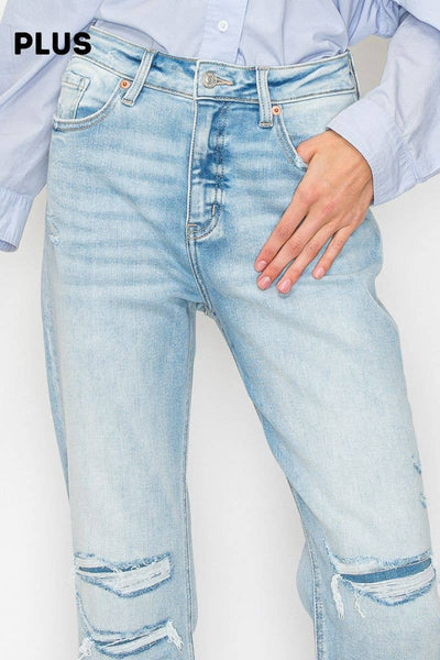 PLUS - HIGH RISE STRAIGHT JEANS: 16 (32)