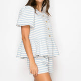 Sky blue Summer Peplum Jacket