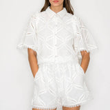 White Shirt with Flare Sleeves