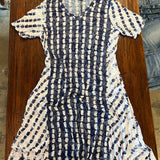 Navy and White Short Sleeve Dress