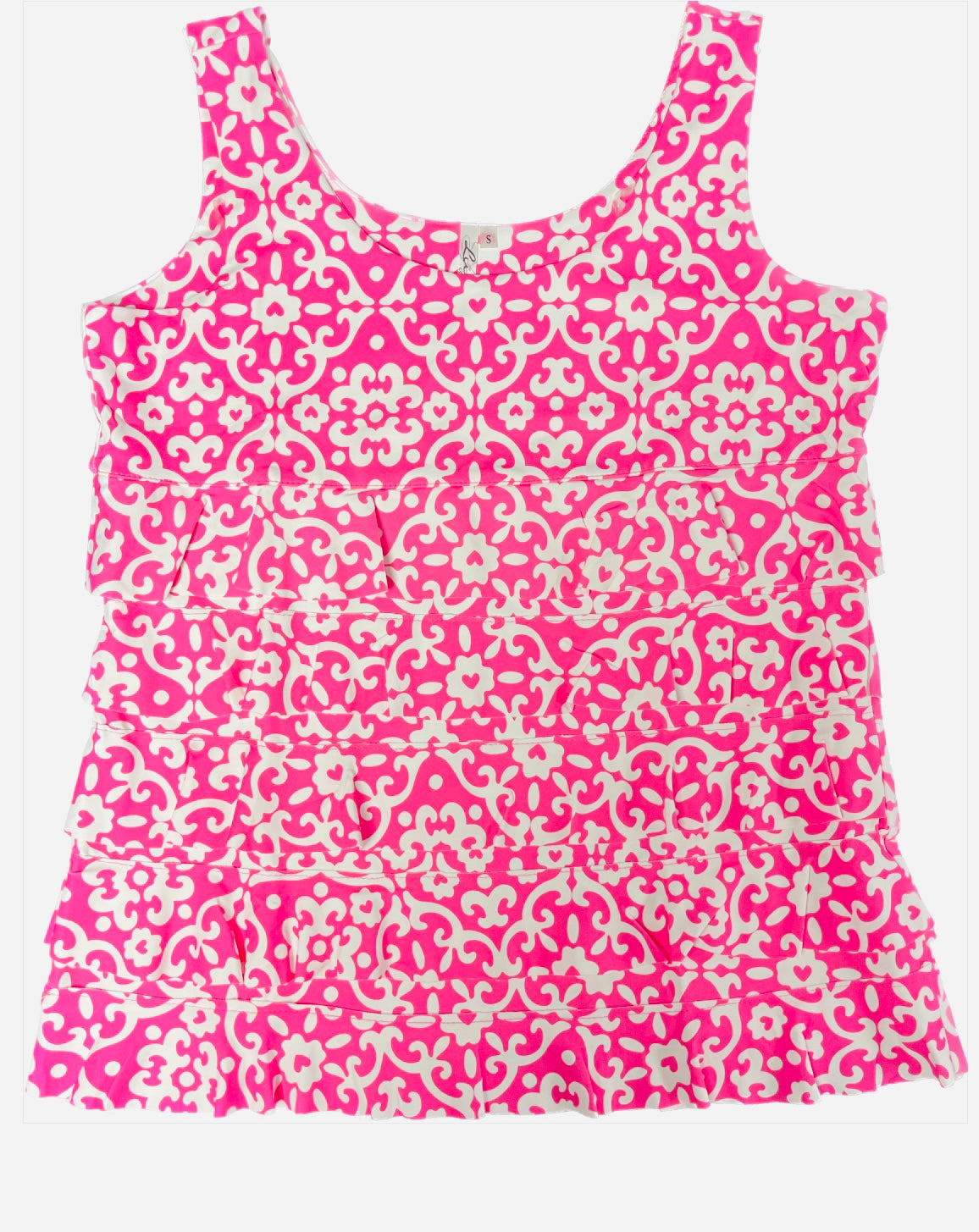 Pink and White Pattern Cha Cha Top