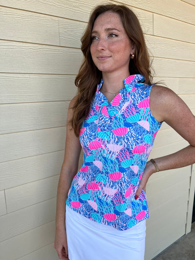 Jellyfish V Neck Ruffled Top