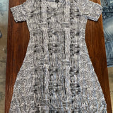 White and Black Short Sleeve Dress