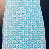 Aqua and White Filigree Keyhole Maxi