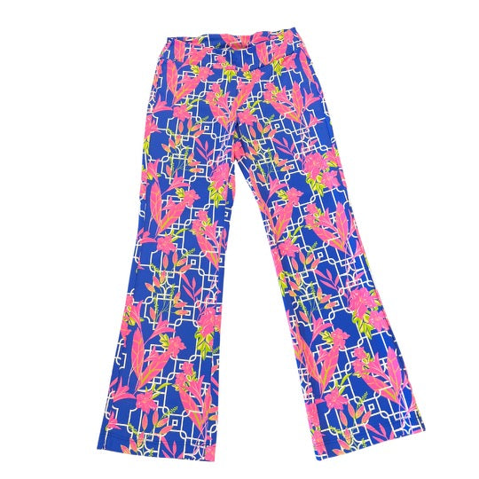 Blue and Pink Floral Wide Leg Pants