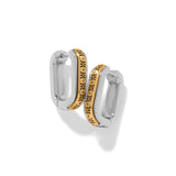 Mosaic Two Tone Hinged Hoop Earrings