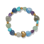 One Heart Multi Heart Bead Stretch Bracelet