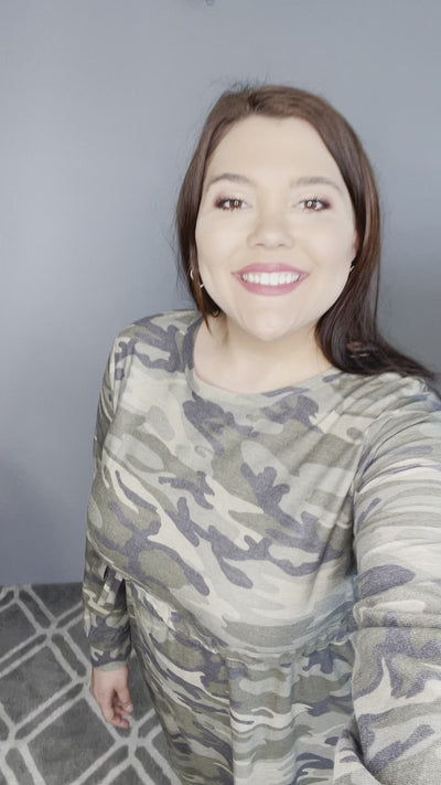 Camo Long Sleeve Dress