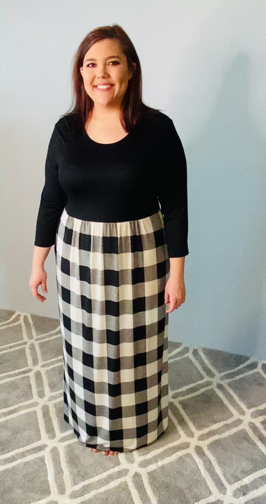 Black and White Plaid Maxi